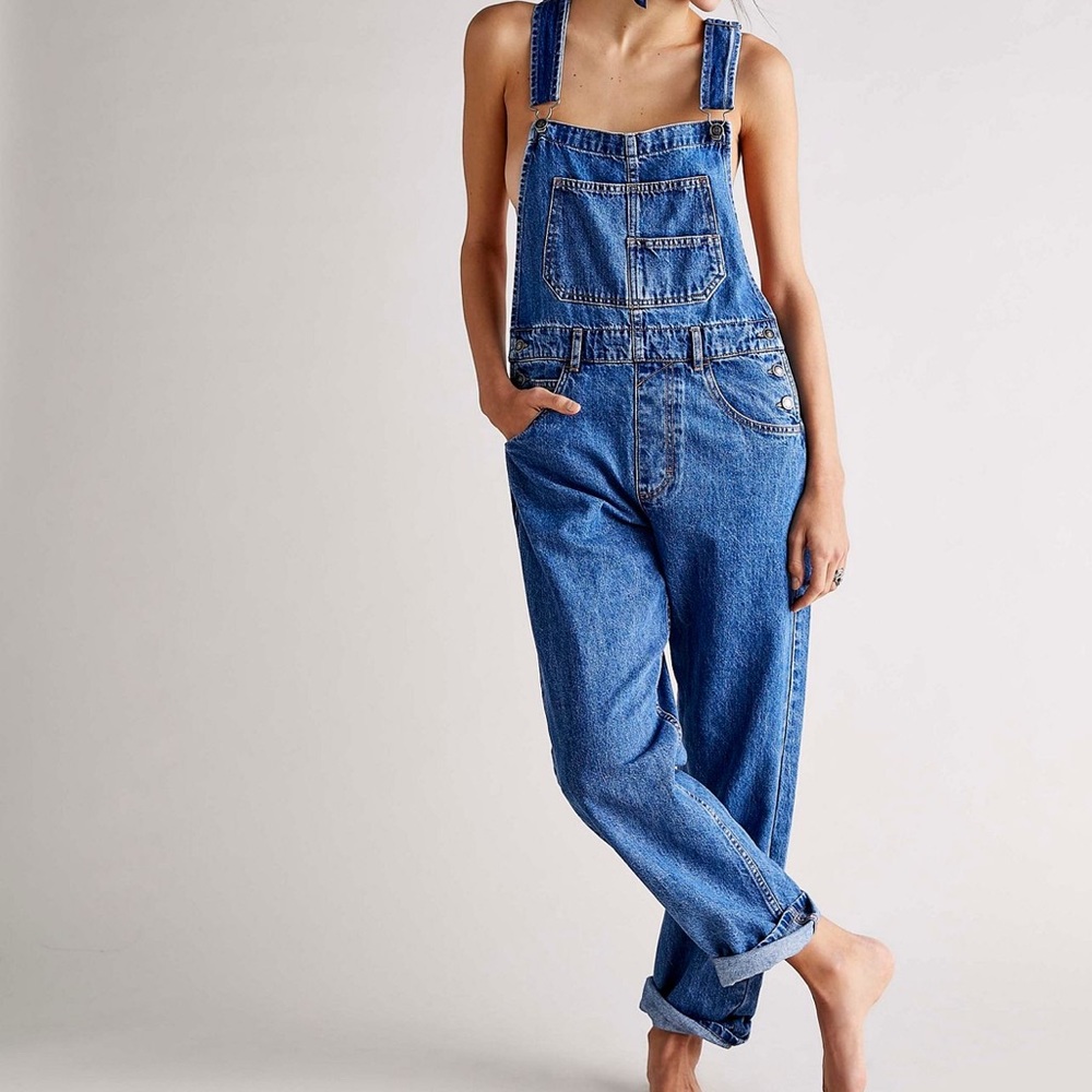 Ziggy overalls from free people size XS sapphire blue NWT